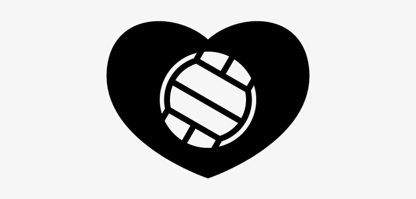 Volleyball Ball In A Heart Vector - Volleyball And Heart, transparent png #1161504
