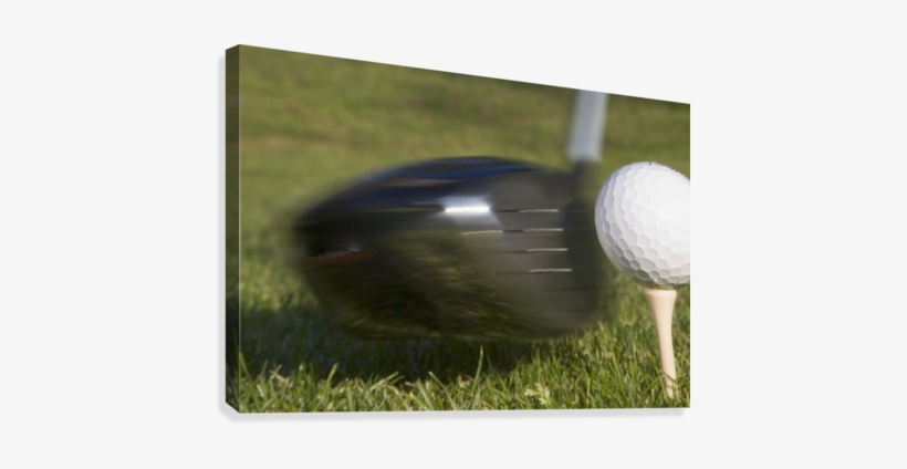 Golf Ball On Tee Hit By Driver Canvas Print - Supplier Generic Golf Ball On Tee Hit, transparent png #1161669