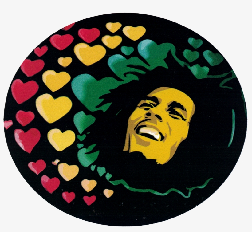 Bob Marley Hearts - Bob Marley Stickers For Car, transparent png #1162120