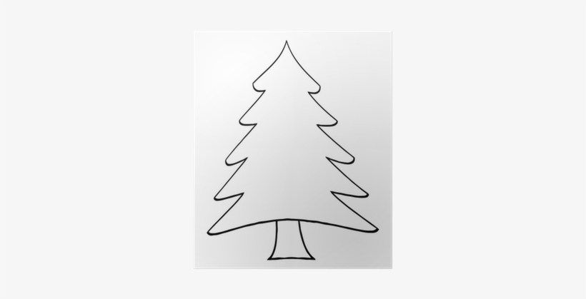 Póster Esquema Del Árbol De Navidad De La Historieta - Pine Tree Clip Art, transparent png #1162999