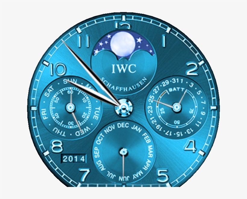 Iwc Portuguese Perpetual Watch Face - Iwc Android Watch Face, transparent png #1163246