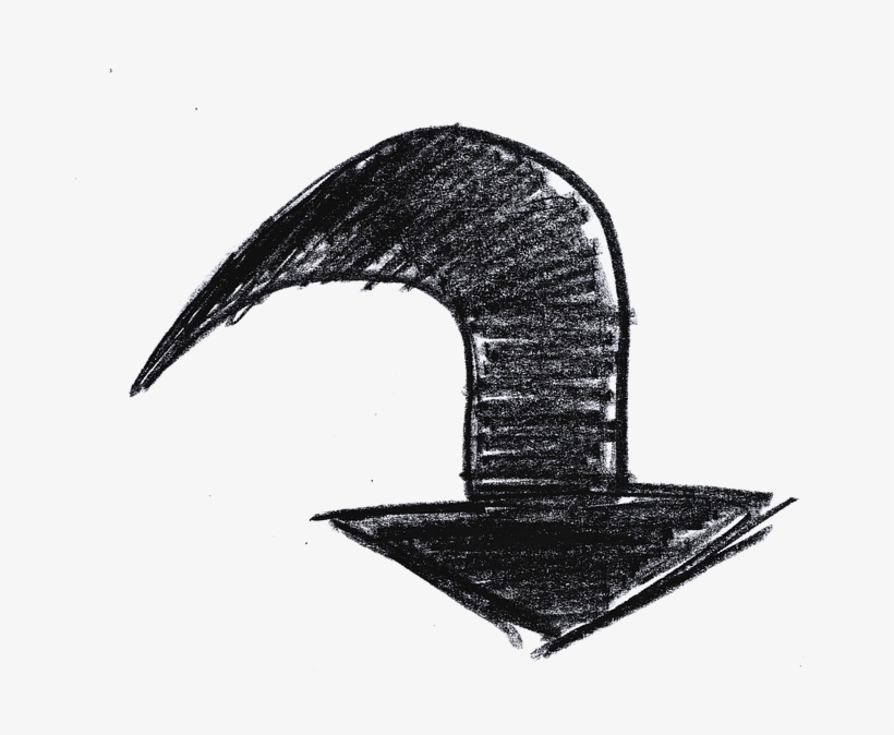 Doodle Curved Arrow 2 - Flecha Png, transparent png #1163676