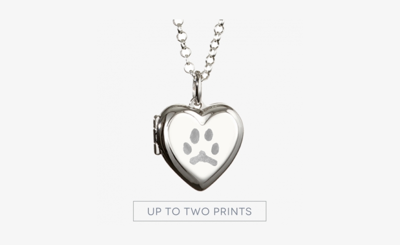 Paw Print Heart Locket Necklace, transparent png #1164368