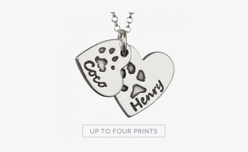 Descending Paw Print Heart Necklace, transparent png #1164415