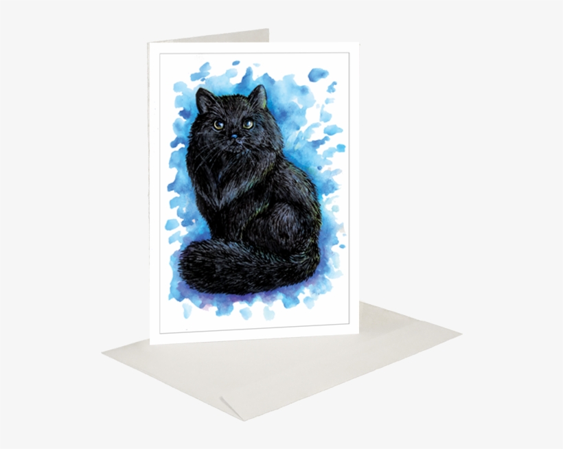 Black Cat Greeting Card - Greeting Card, transparent png #1164527