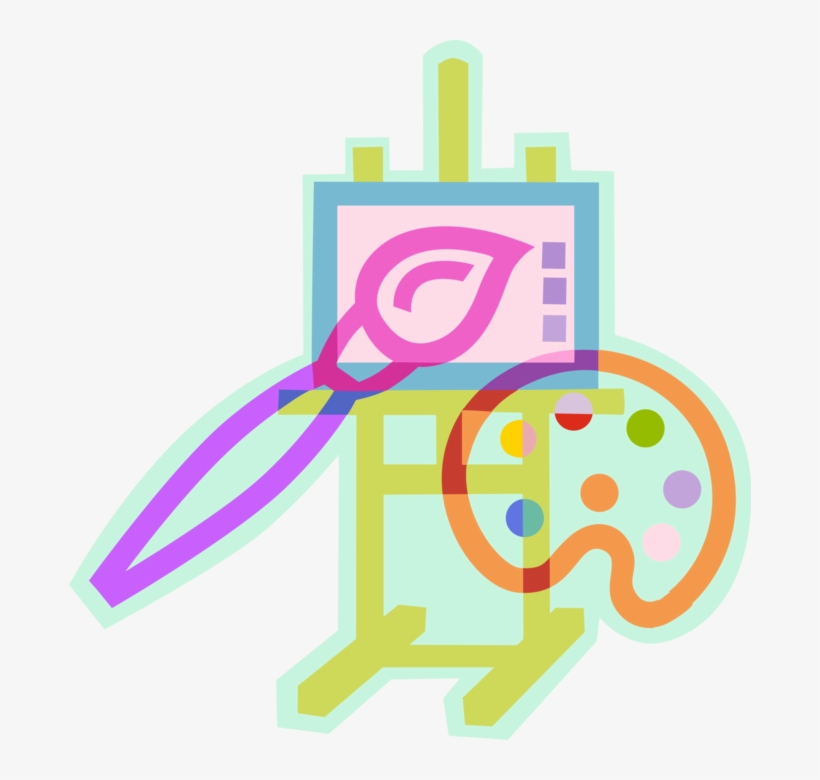 Vector Illustration Of Visual Arts Artist's Easel With - Education, transparent png #1165162