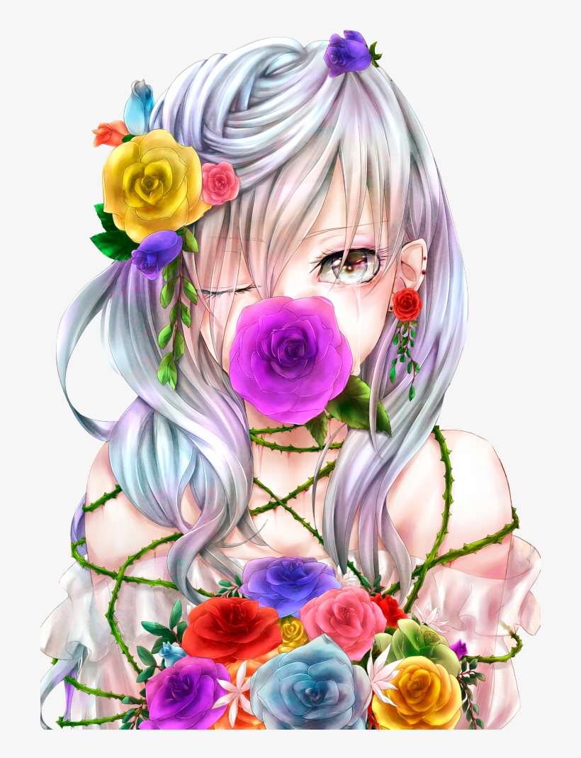 Anime Girl Art Flores By Killerjeff234 On Deviantart Fille