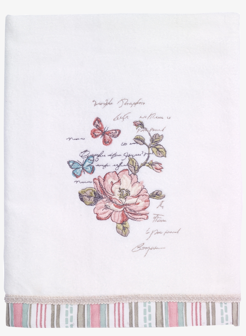 White - Avanti Butterfly Garden Bath Towel - Avanti Butterfly, transparent png #1165472