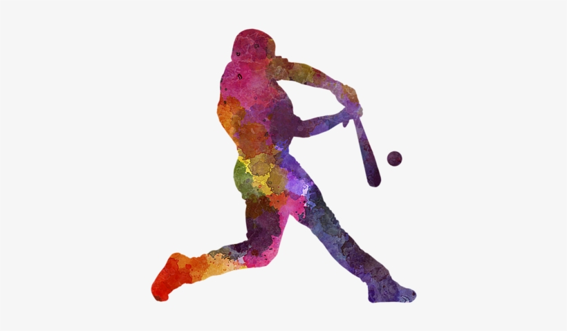 Bleed Area May Not Be Visible - Baseball Player Hitting A Ball, transparent png #1165534
