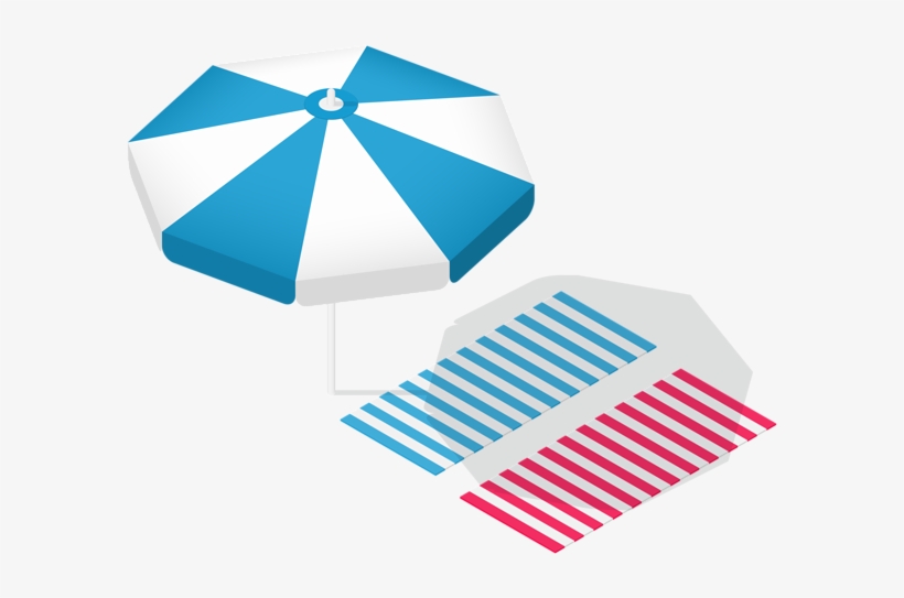 Sunshade And Striped Towels Png Clip Art - Teth, transparent png #1165716