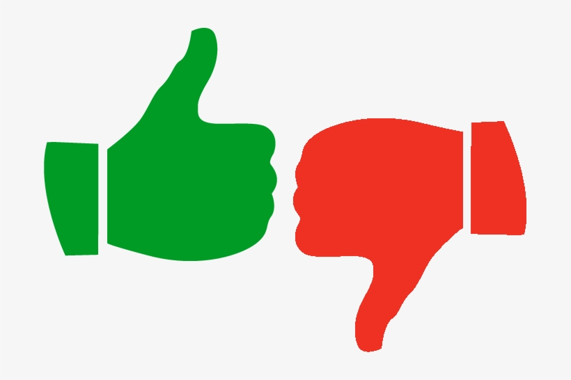 Likes And Dislikes City - Green Thumbs Up Red Thumbs Down, transparent png #1166740