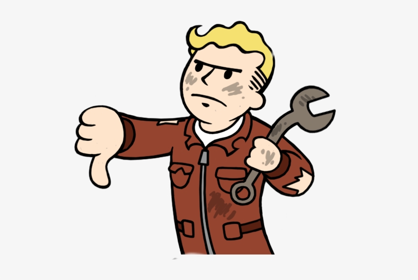 Disgusting Dislike Angry Vaultboy - Fall Out Boy Thumbs Down, transparent png #1166920