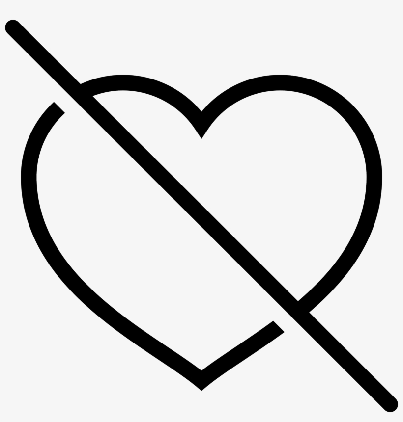 A Dislike Icon Is Represented With A Broken Heart - Heart Cancel, transparent png #1167211