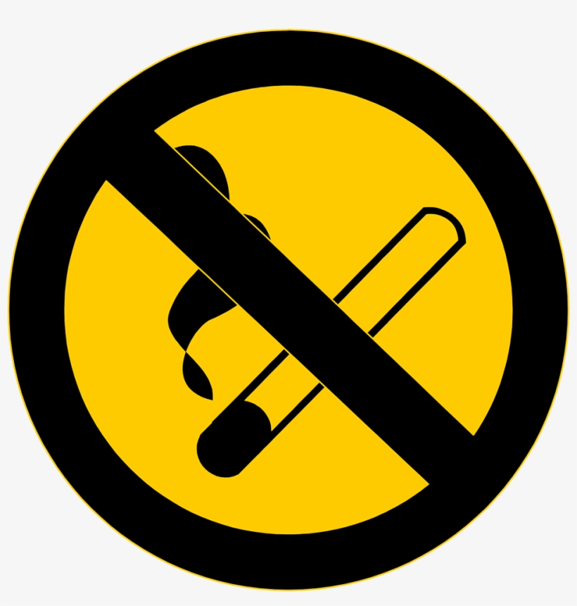 Clipart No Smoking Symbol - No Smoking Yellow Sign, transparent png #1168507