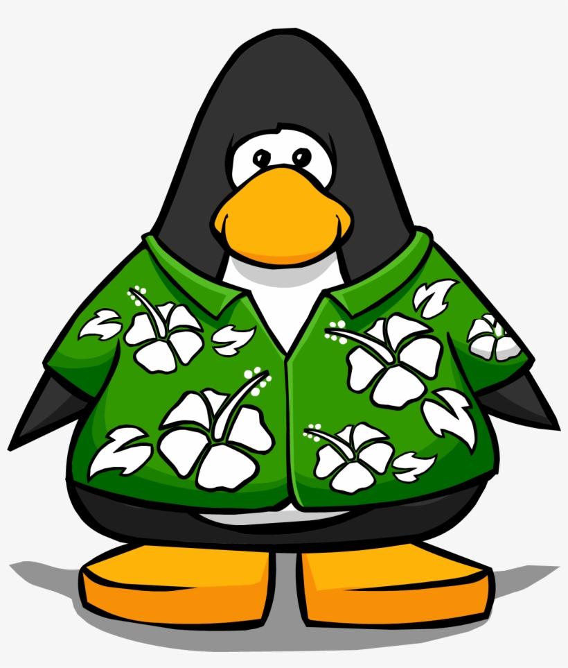 Hawaiian Shirt On A Player Card - Penguin In Hawaiian Shirt, transparent png #1168851