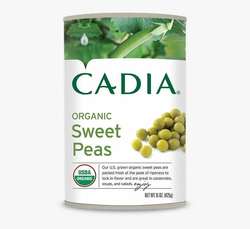 Harvested In The Northern U - Cadia Vegetable Peas Green Org Can 15 Oz, transparent png #1169505