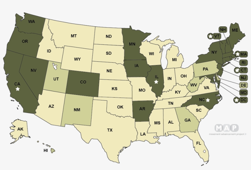 United States Map - Conversion Therapy Map Usa, transparent png #1169715