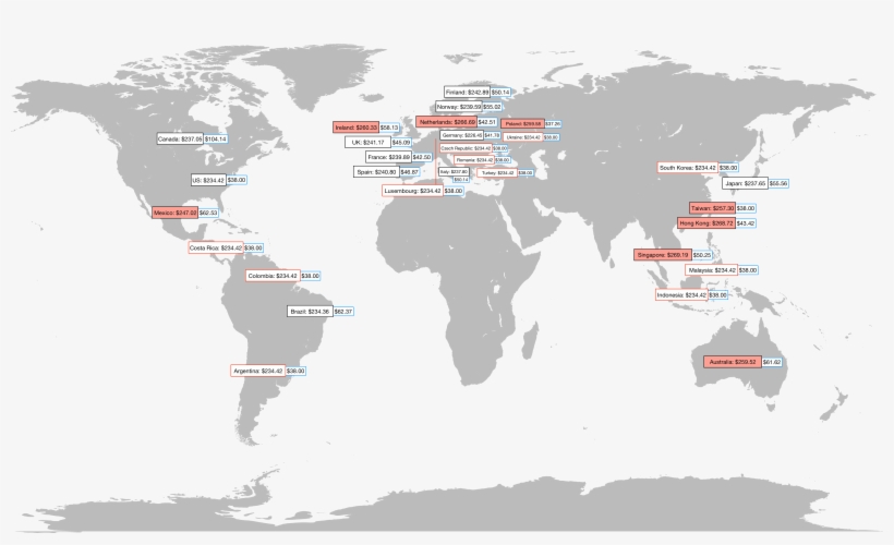 Who's Paying More To Tour These United States Price - World Map Grey Blank, transparent png #1169736