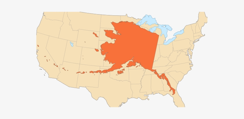 Ranking Of States By Total Acres - Alaska Map, transparent png #1169956