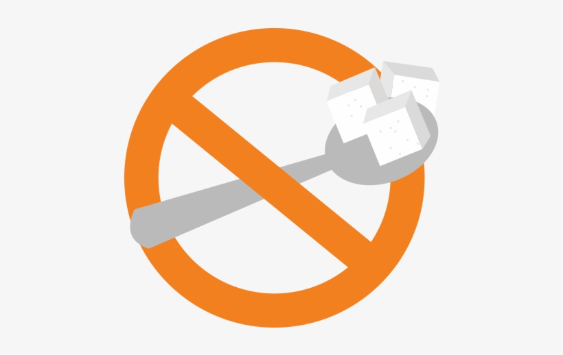 Graphic Of A Spoon With Sugar Cubes Crossed Out - No Smoking, transparent png #1170044