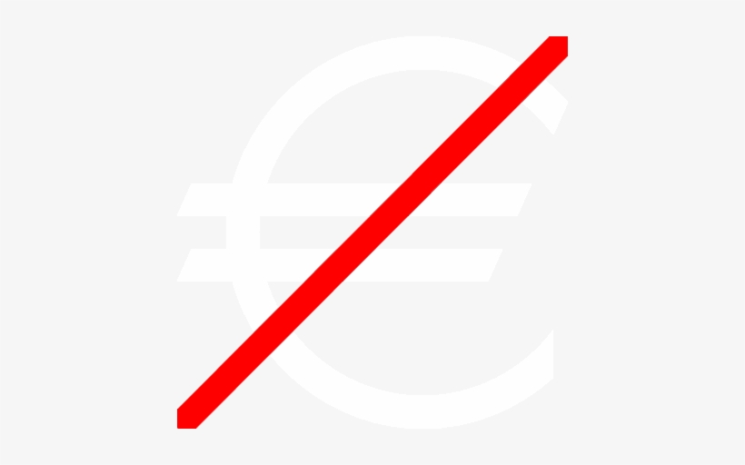 File - No Euro - White - Euro Crossed Out, transparent png #1170049