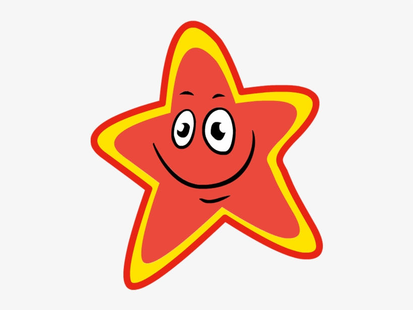 Smile Clipart Red - Happy Red Star Clip Art, transparent png #1170565