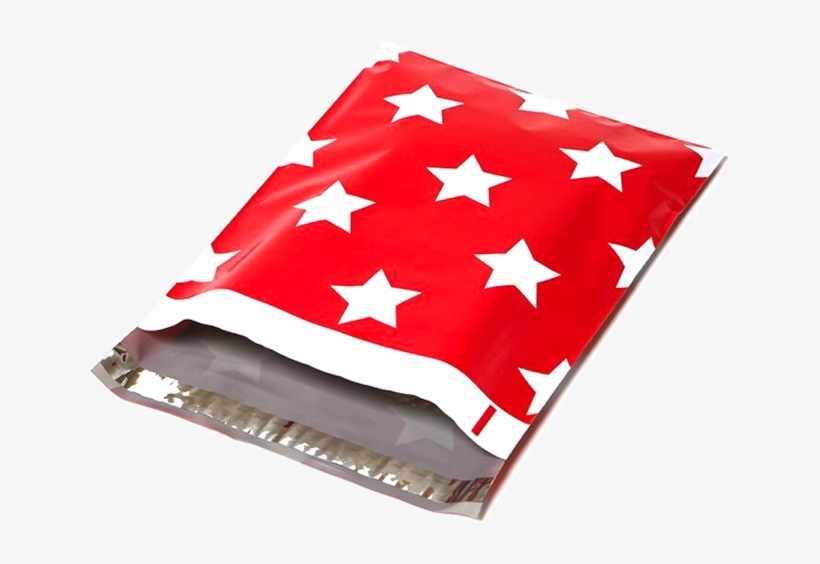 Designer Mailers Red Stars Poly Mailers - Upaknship 100 10x13 Red Stars Designer Poly Mailers, transparent png #1170917