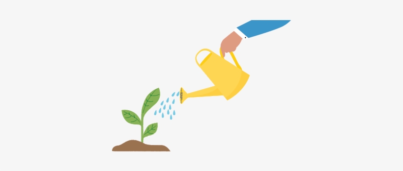 Hand Holding Watering Can, Pouring Water On Small Plants - 물 뿌리개 Png, transparent png #1171001