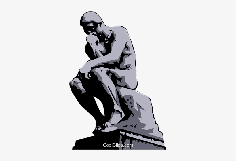 Rodin's Thinker Royalty Free Vector Clip Art Illustration - Thinker Statue Clipart, transparent png #1171093