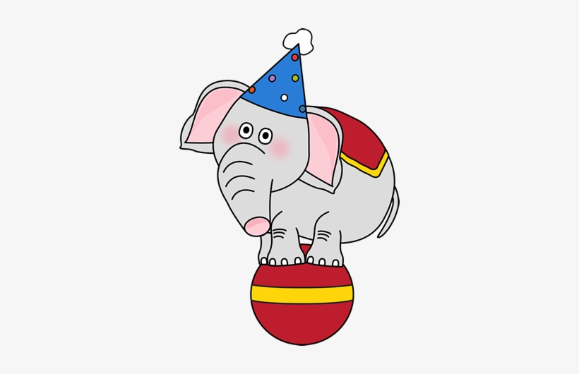 Circus Elephant Cliparts - Elephant On A Ball Clip Art, transparent png #1171378