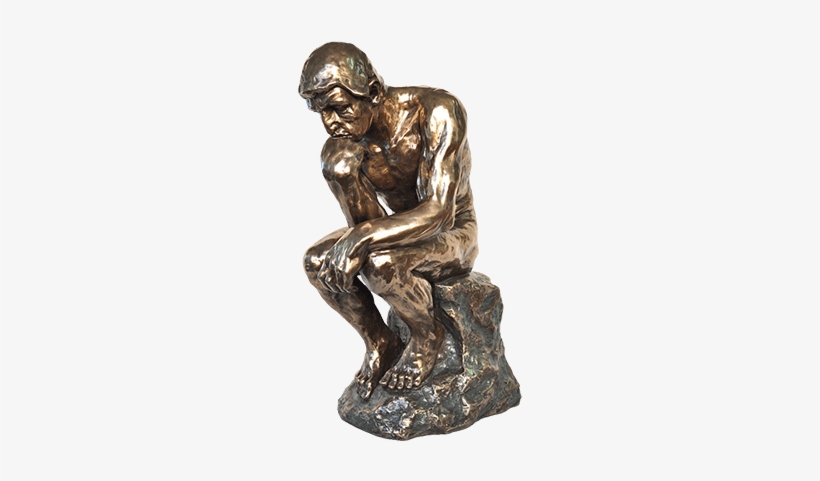 Cast Bronze Figurine Of The Thinker, Large, transparent png #1171399