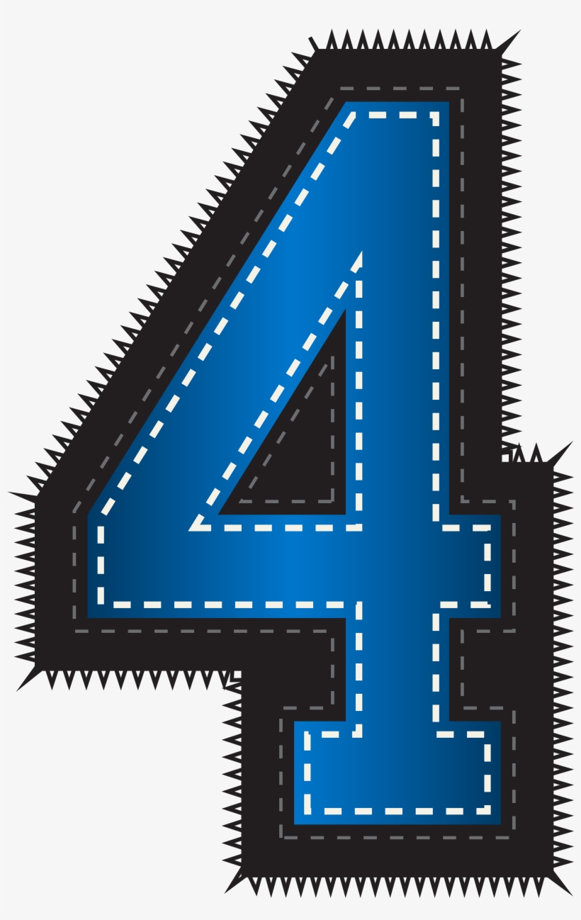 Sport Style Number Png Clip Art Image - Number Four In Blue, transparent png #1171944