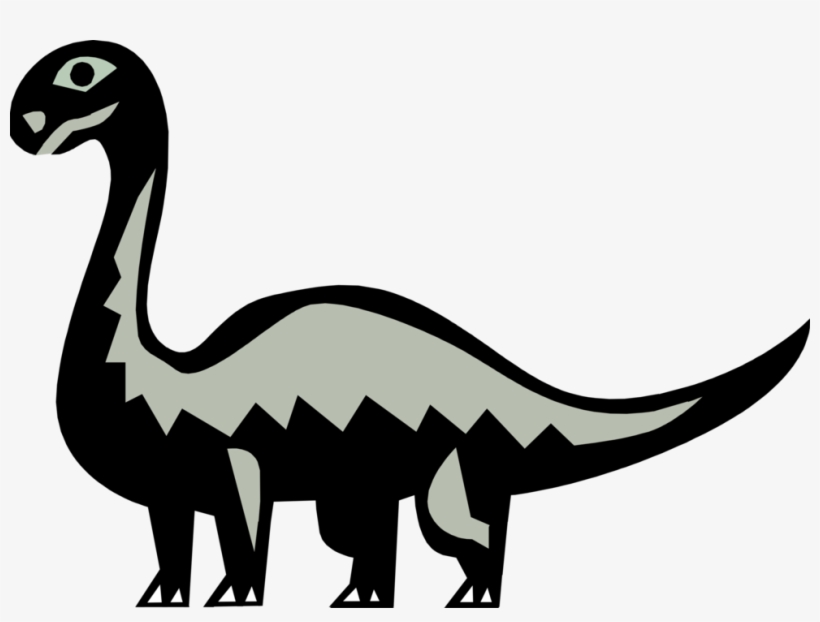 Vector Illustration Of Prehistoric Brontosaurus Dinosaur - Dinosaur, transparent png #1172668