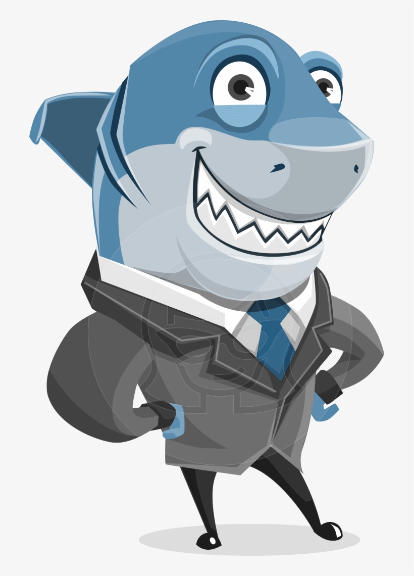 Shark Character Illustration Graphicmama Animal Cartoon - Fish Character Vector, transparent png #1172694