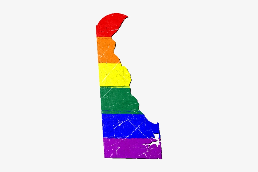 Delaware Silhouette Lgbt Pride Flag - Rainbow Flag, transparent png #1172829