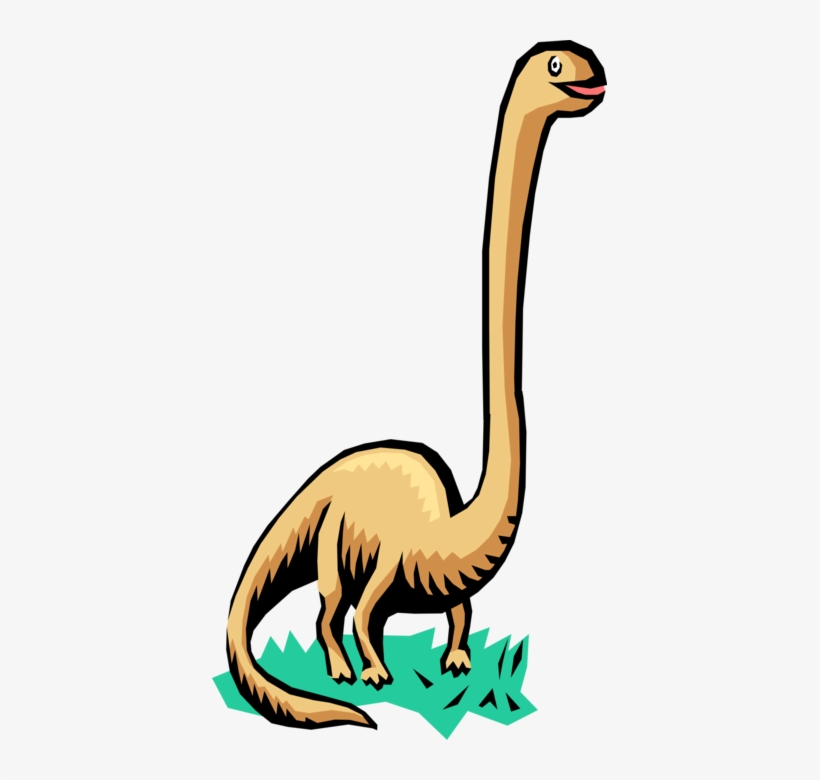 Vector Illustration Of Prehistoric Brontosaurus Dinosaur - Brontosaurus, transparent png #1172902