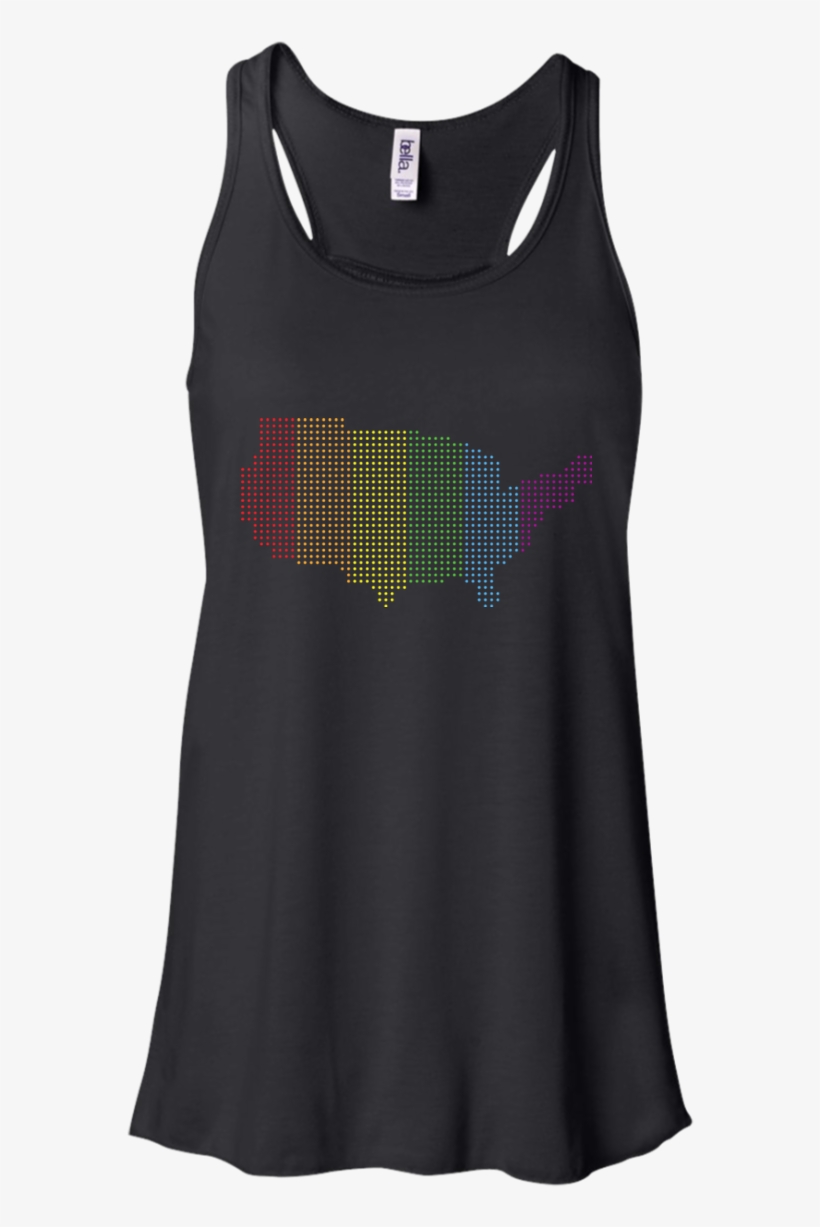 Rainbow Flag Usa Gay Pride T-shirt - Keep Calm And Walk A French Bulldog Flowy Tank Top., transparent png #1173021