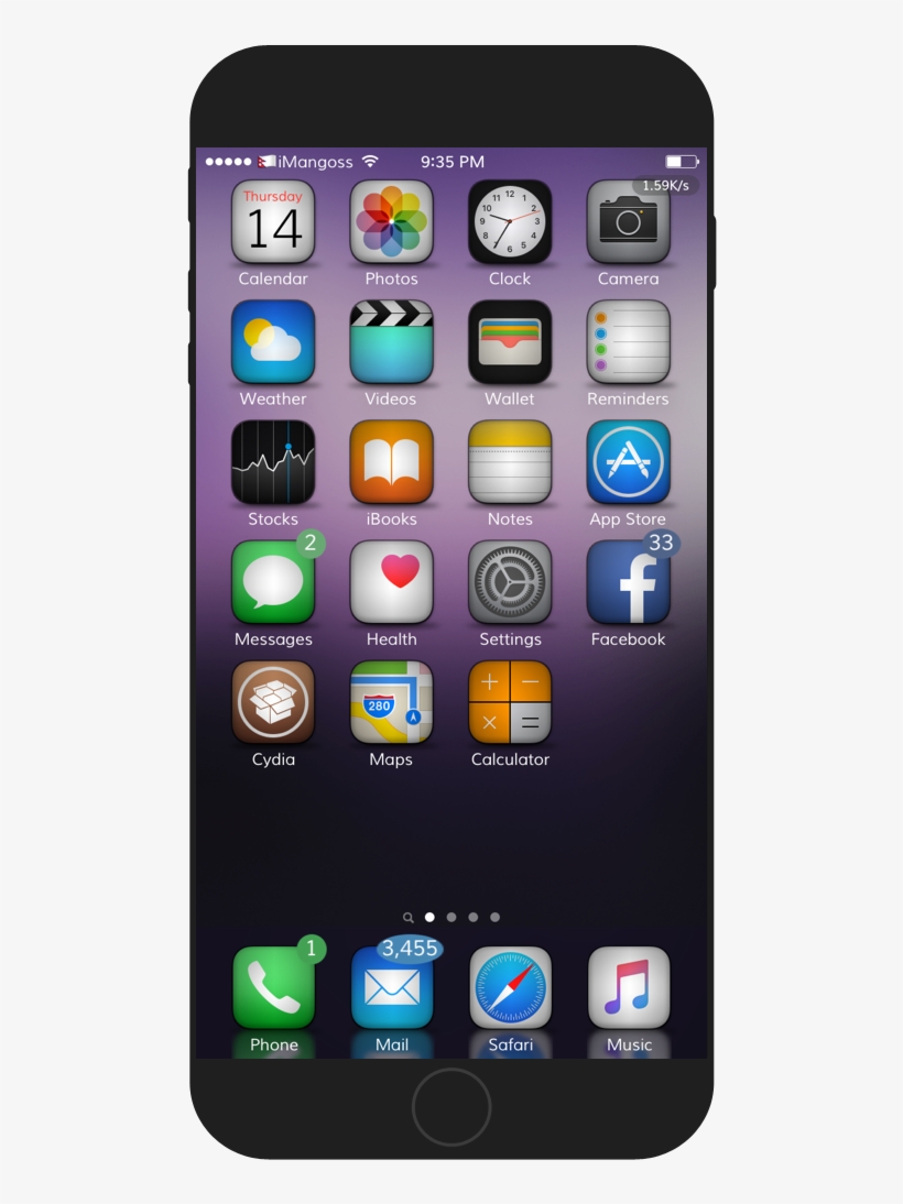 Ios 9 Gradience Is Very Nice Theme For Your Device - Temas Para Anemone Ios 11.3 1, transparent png #1173104