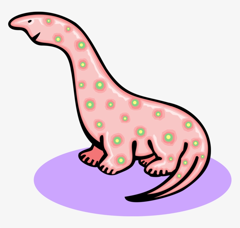 Vector Illustration Of Prehistoric Brontosaurus Dinosaur, transparent png #1173329