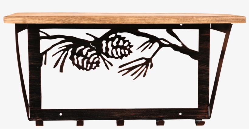 Pine Branch Scene Coat Rack W/ Shelf - Loon Peak Henrietta Pine Branch Scene Wall Mounted, transparent png #1173953