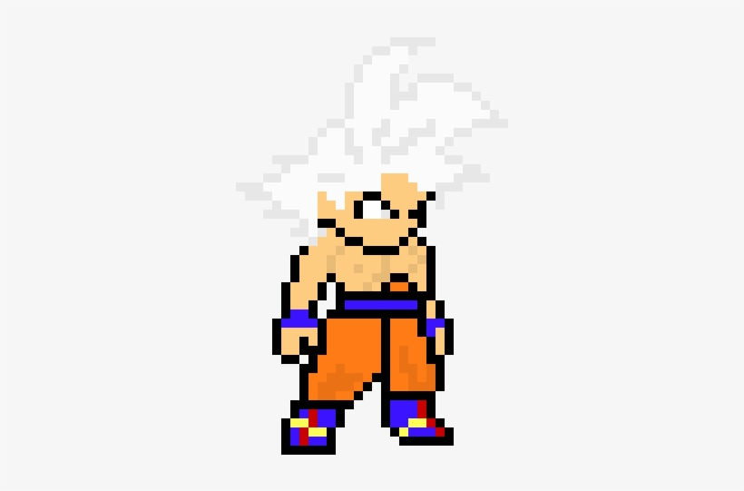 8bit Goku Ultra Instinct - Ultra Instinct Pixel Art, transparent png #1175885