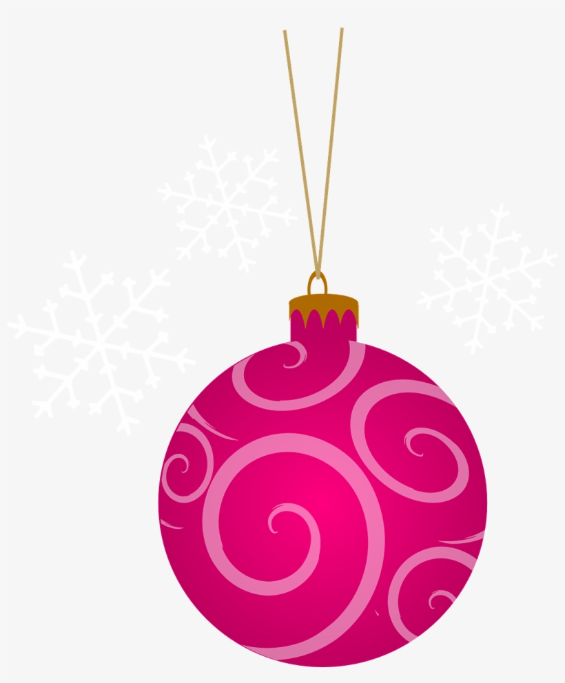 Clipart Pink Christmas Tree - Pink Christmas Ornaments Vector, transparent png #1176283