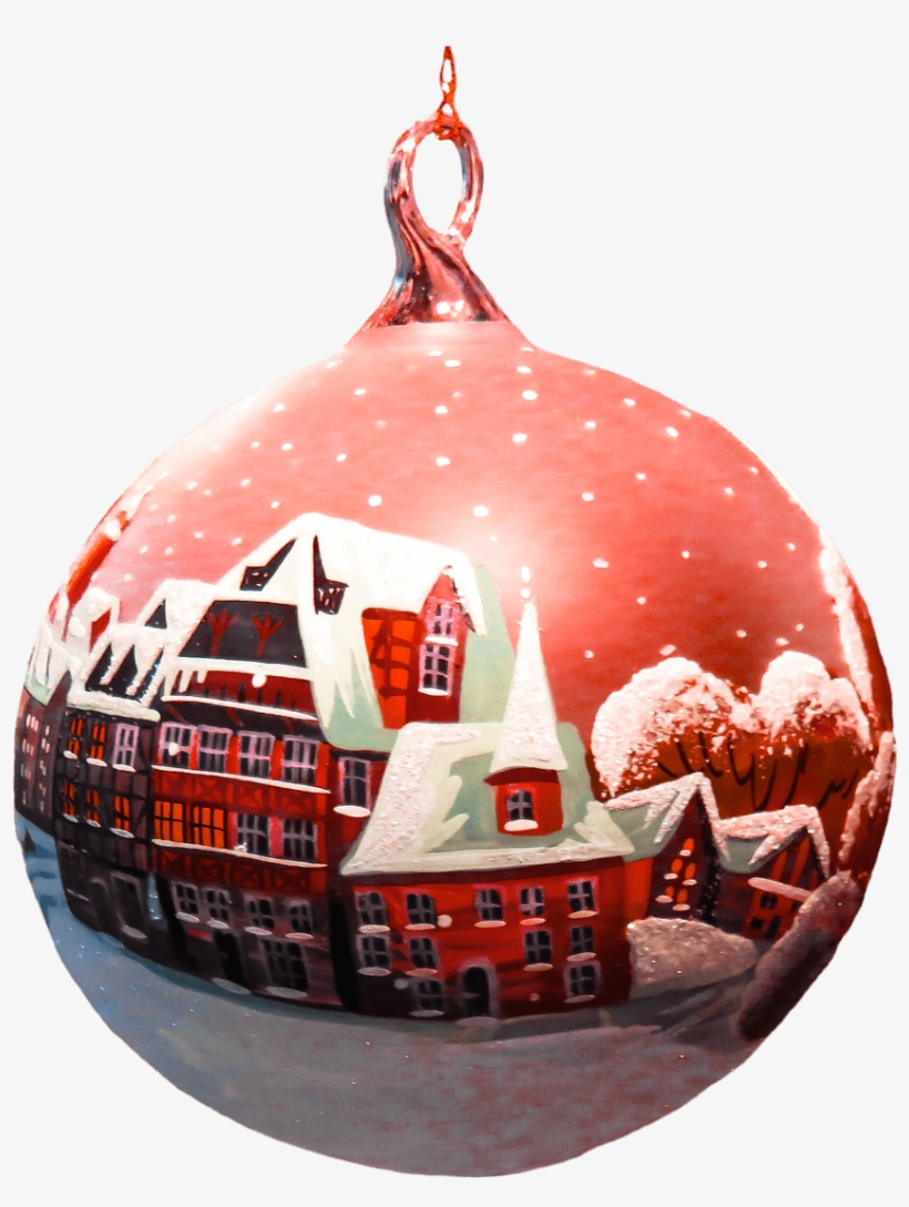Christmas Bauble Houses Drawing - Bola Navidad Png, transparent png #1176552