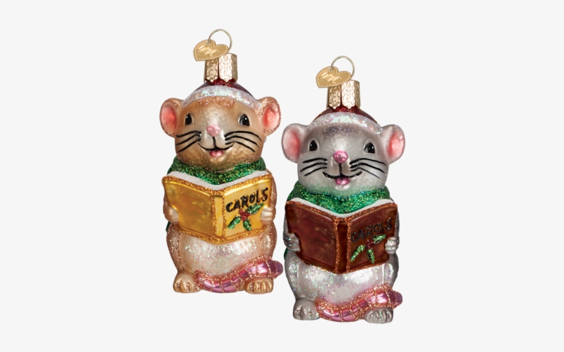 Caroling Mouse Glass Old World Christmas Ornament - Mouse Ornaments, transparent png #1176635