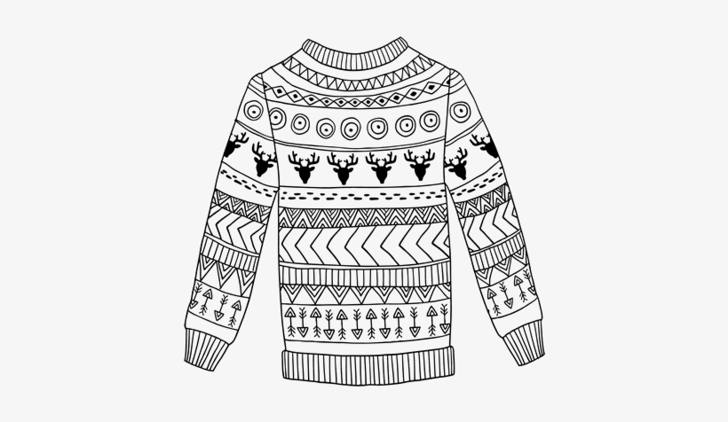 Printed Wool Sweater Coloring Page - Jersey Dibujo, transparent png #1178254