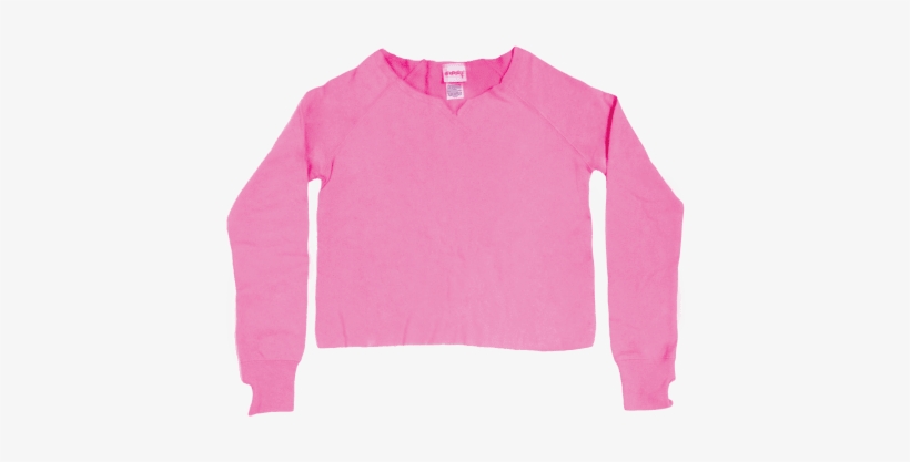 Picture Of Pink Cut-off Sweatshirt - Sweatshirt, transparent png #1178672
