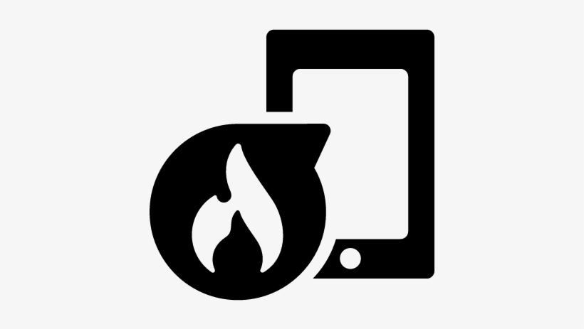 Smartphone With Flame Vector - Smartphone, transparent png #1178848