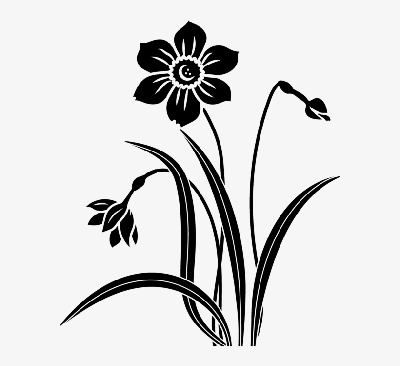 Svg Black And White Flowers Png Pinterest - Flower, transparent png #1180555