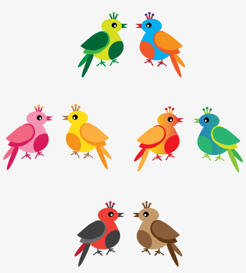 Rainbow Birds Icons Png - Rainbow Birds Clipart, transparent png #1180833