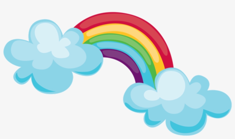 Tiempo Arcoiris - Arcoiris Y Nubes Dibujo, transparent png #1180965